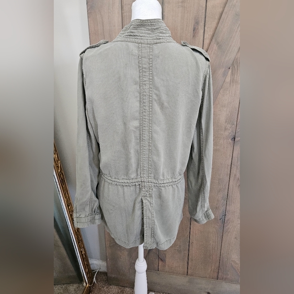 Max Jeans 100% Tencel Utility Jacket Light Olive Green Medium - Picture 14 of 15